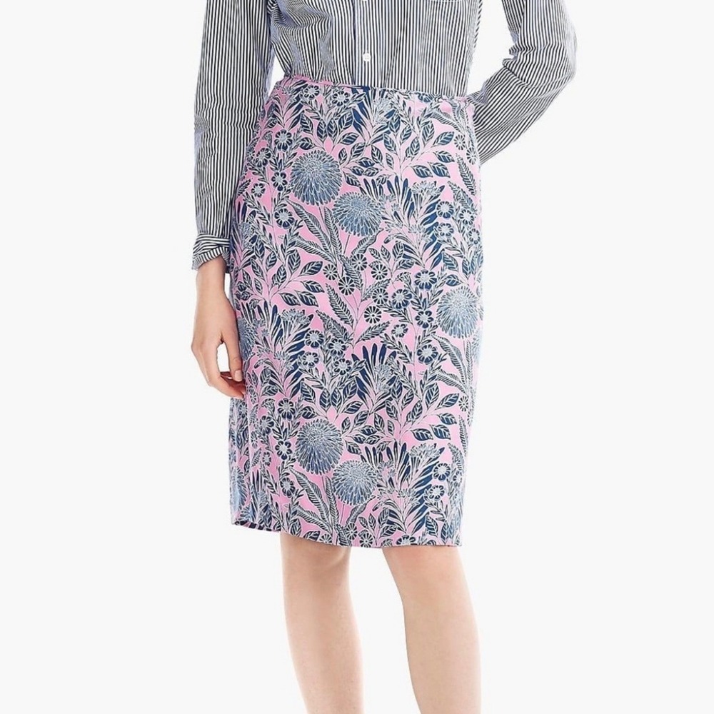 J.Crew Abigail Borg Pink Prairie Dusk Silk Slip Skirt 4